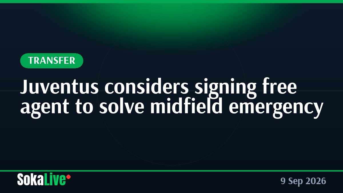 Juventus considers signing free agent to solve midfield emergency