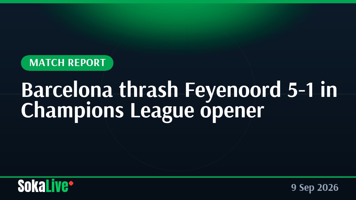 Barcelona thrash Feyenoord 5-1 in Champions League opener