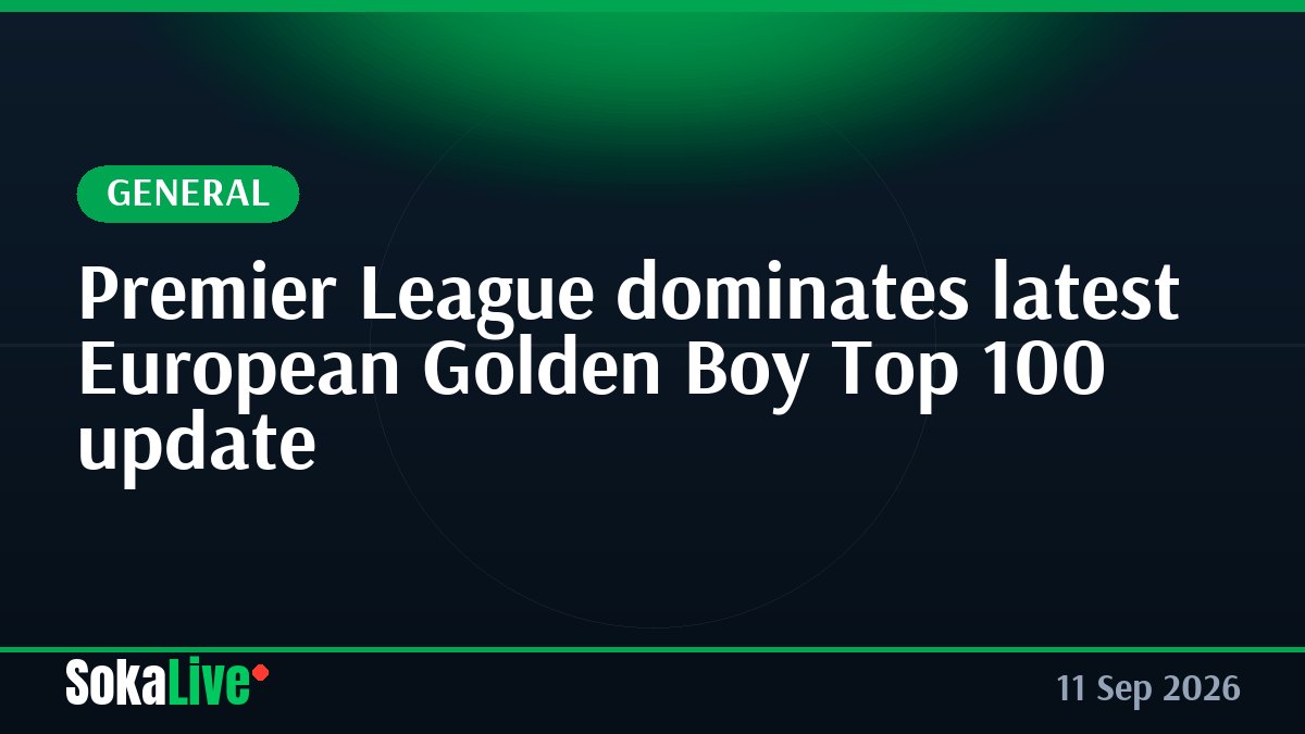 Premier League dominates latest European Golden Boy Top 100 update