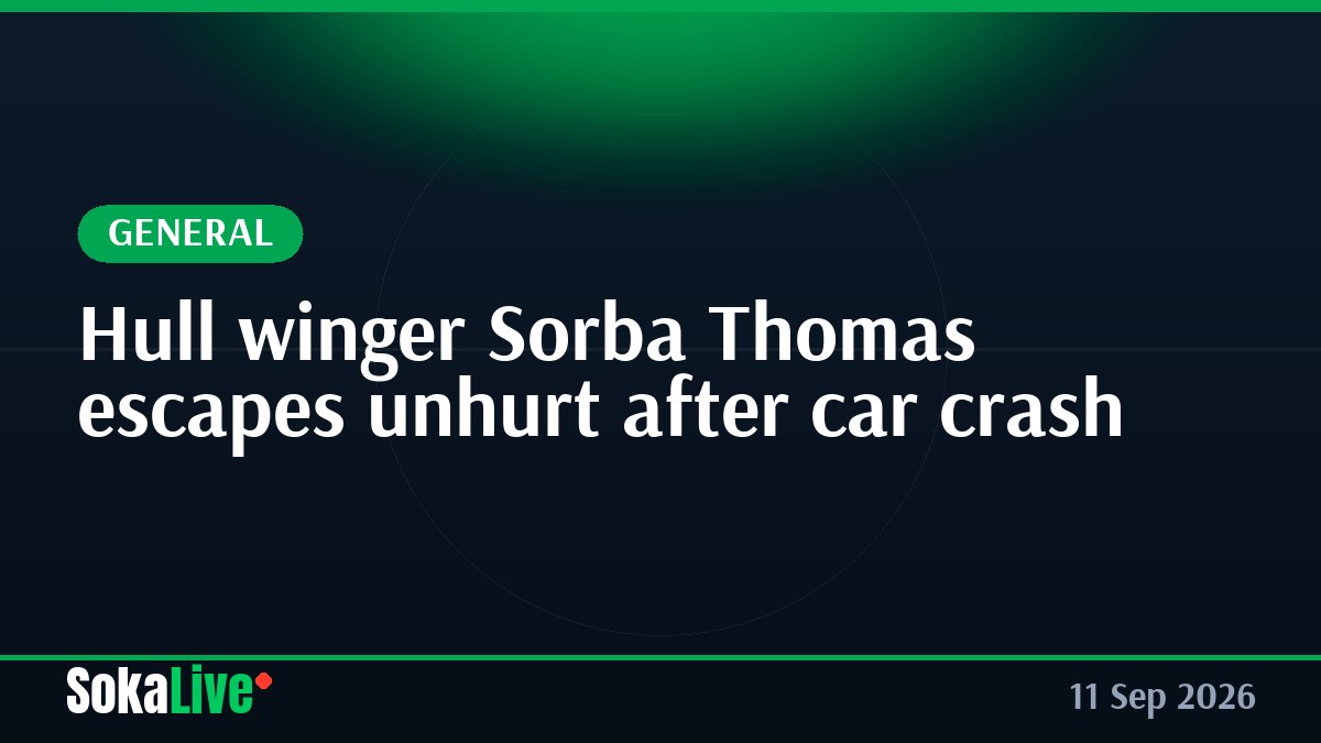 Hull winger Sorba Thomas escapes unhurt after car crash