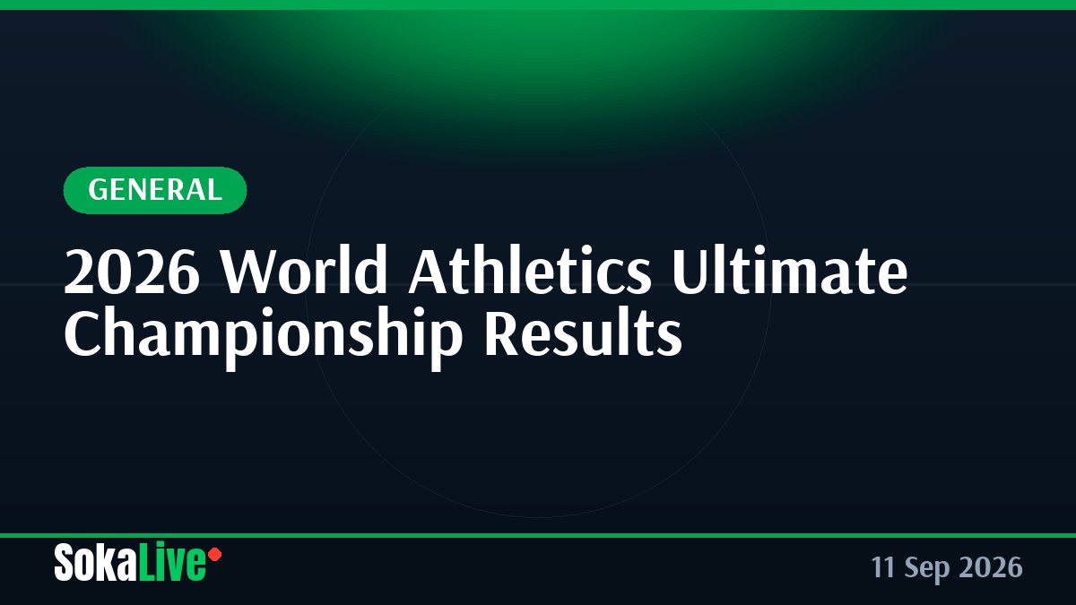 2026 World Athletics Ultimate Championship Results