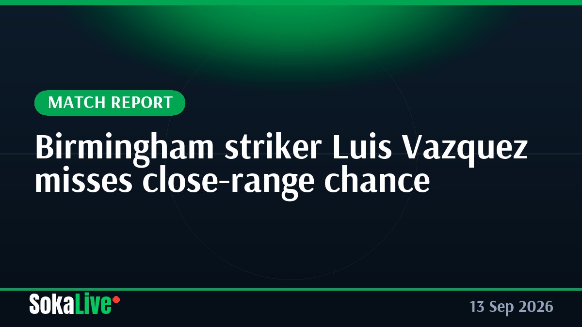 Birmingham striker Luis Vazquez misses close-range chance