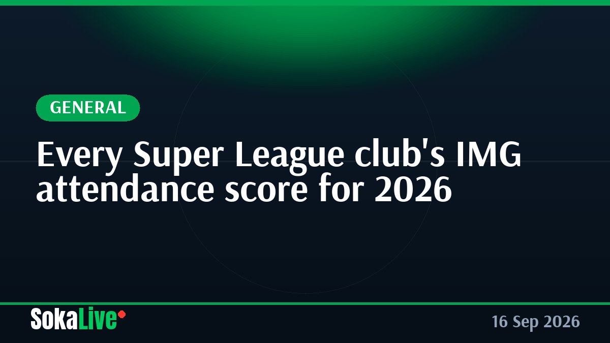Every Super League club's IMG attendance score for 2026