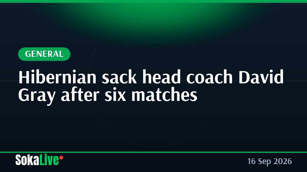 Hibernian sack head coach David Gray after six matches