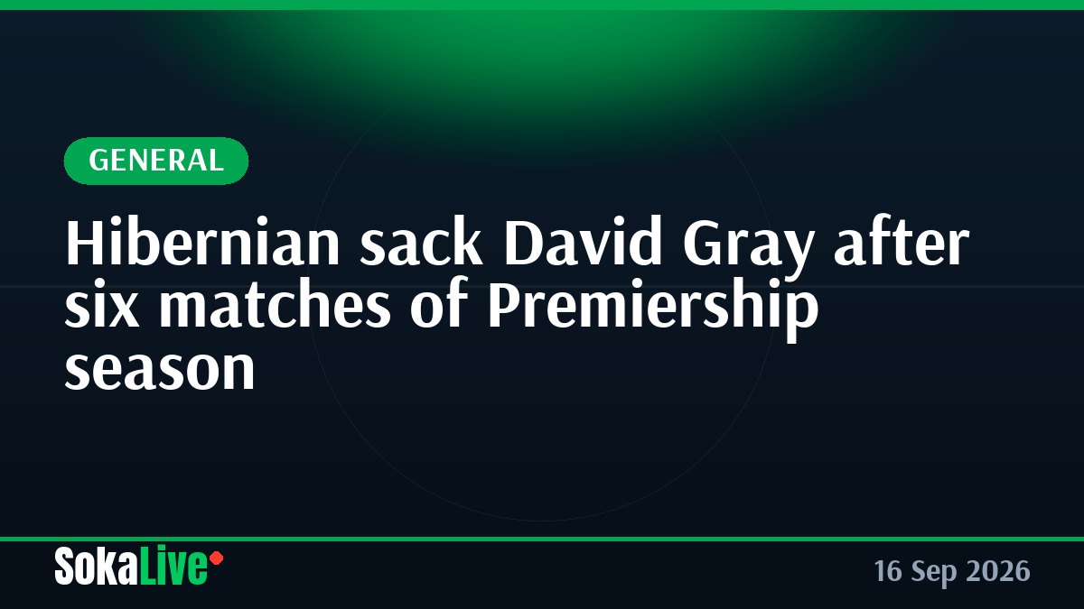 Hibernian sack David Gray after six matches of Premiership season