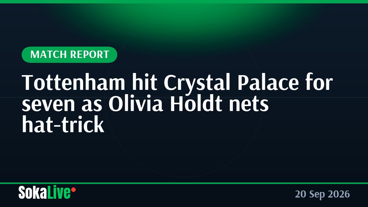 Tottenham hit Crystal Palace for seven as Olivia Holdt nets hat-trick