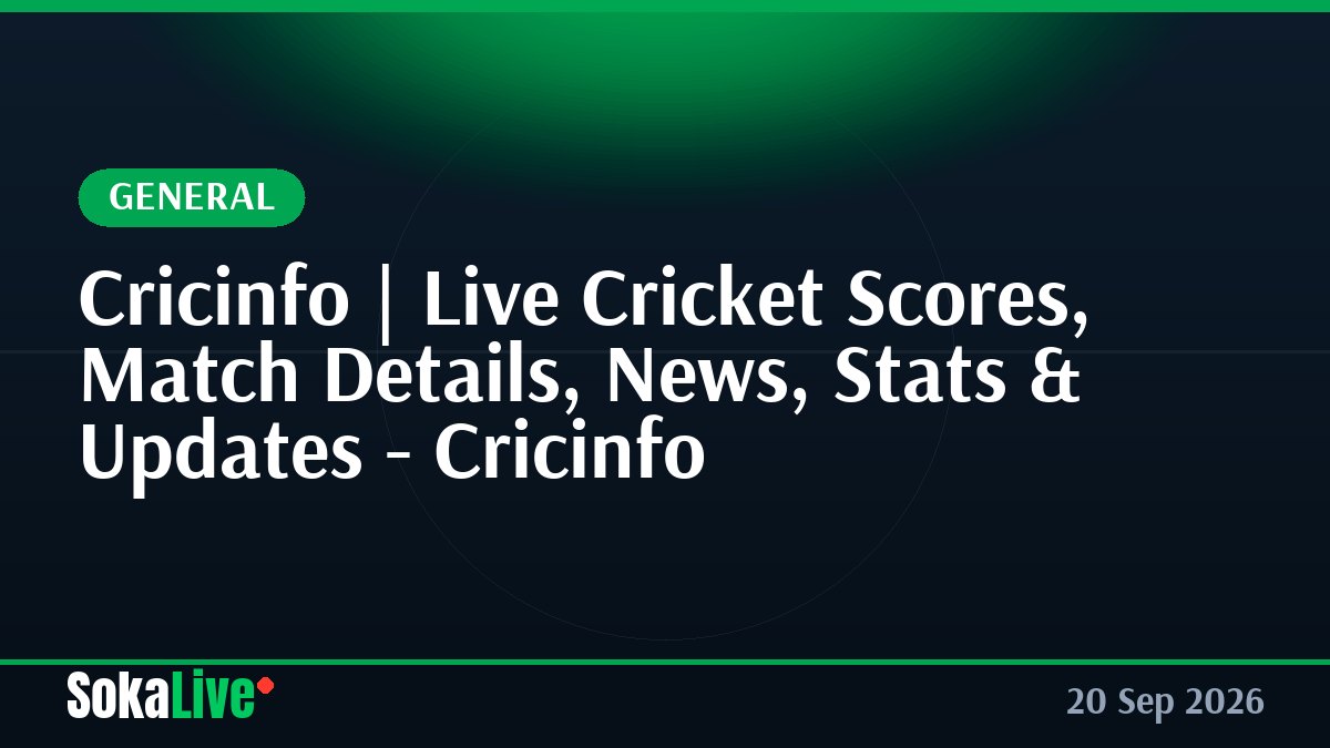 Cricinfo | Live Cricket Scores, Match Details, News, Stats & Updates - Cricinfo