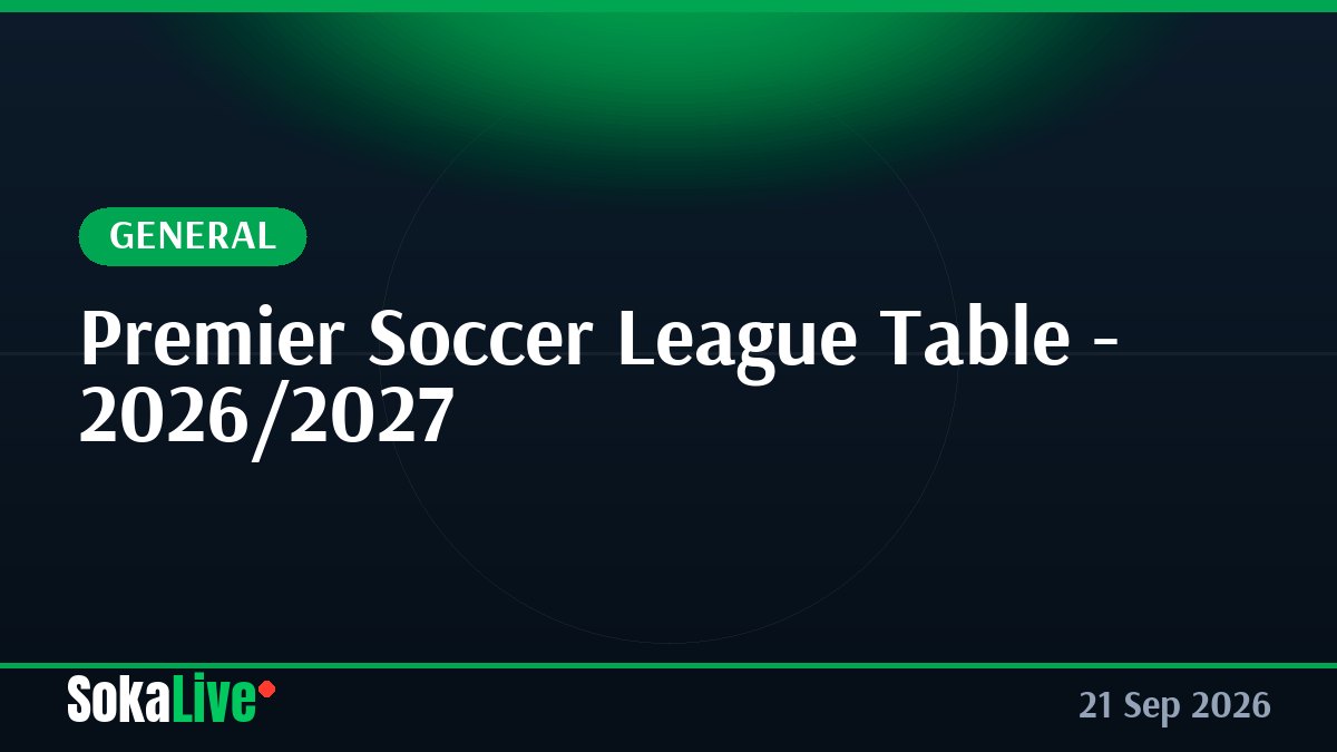 Premier Soccer League Table - 2026/2027