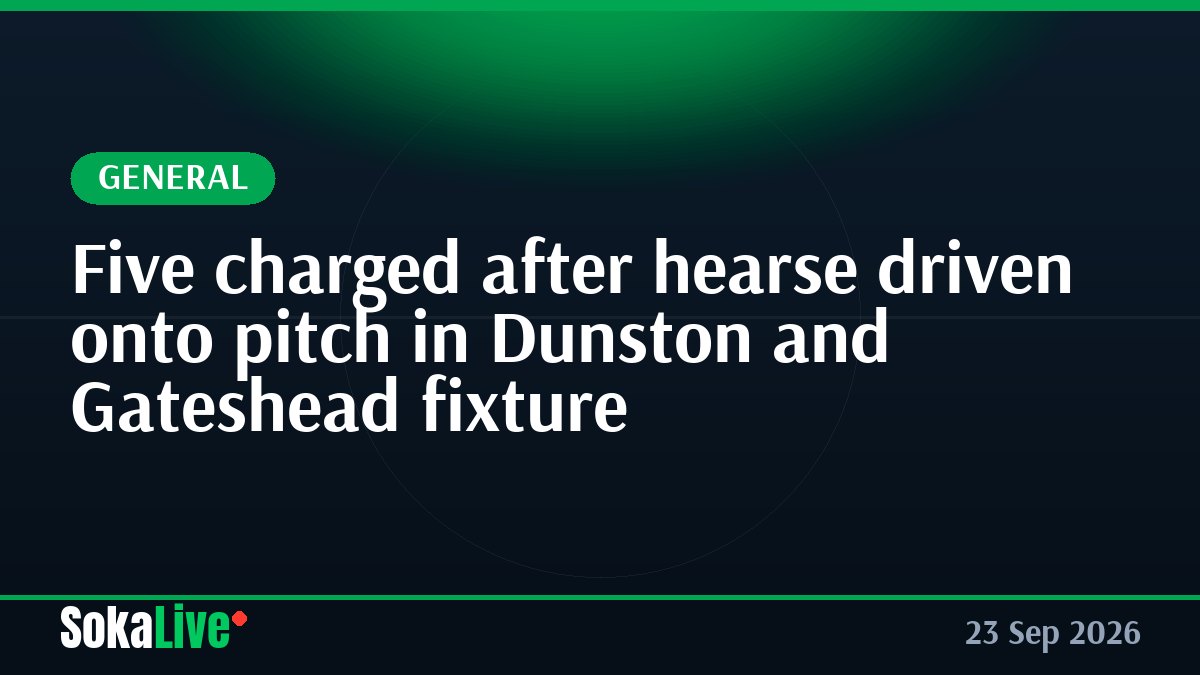 Five charged after hearse driven onto pitch in Dunston and Gateshead fixture