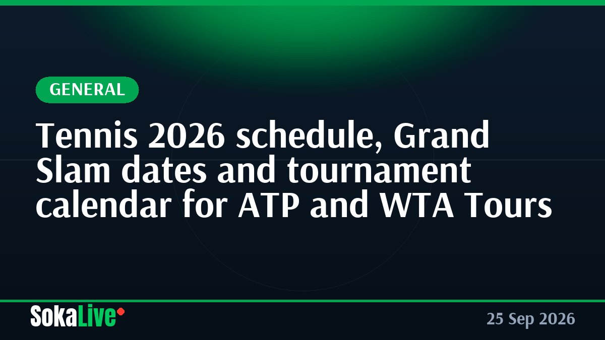Tennis 2026 schedule, Grand Slam dates and tournament calendar for ATP and WTA Tours