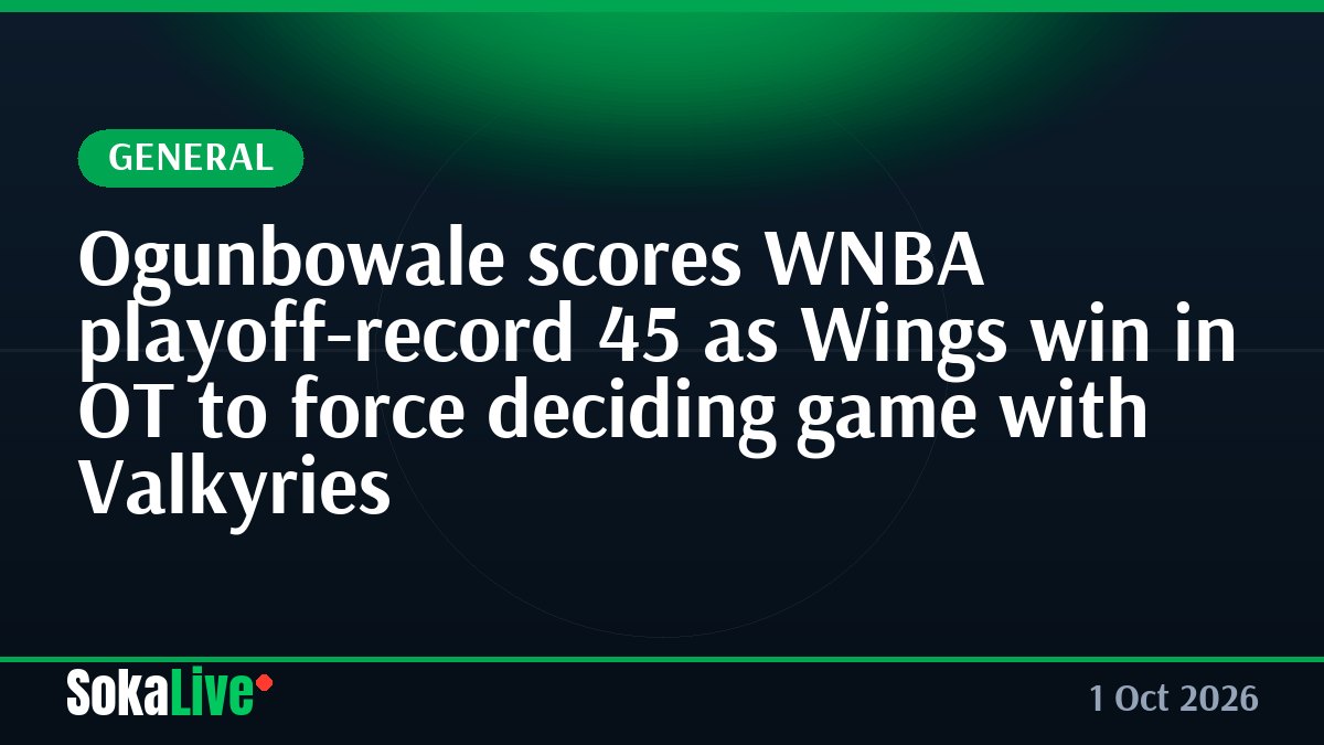 Ogunbowale scores WNBA playoff-record 45 as Wings win in OT to force deciding game with Valkyries