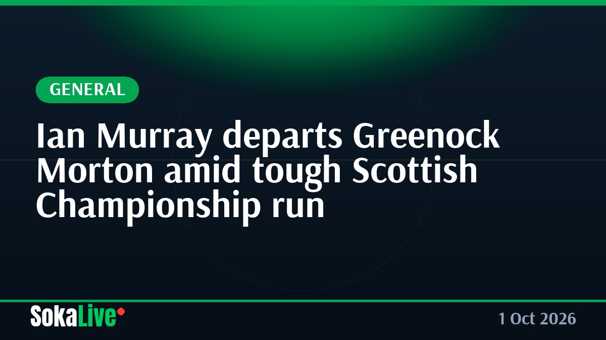 Ian Murray departs Greenock Morton amid tough Scottish Championship run