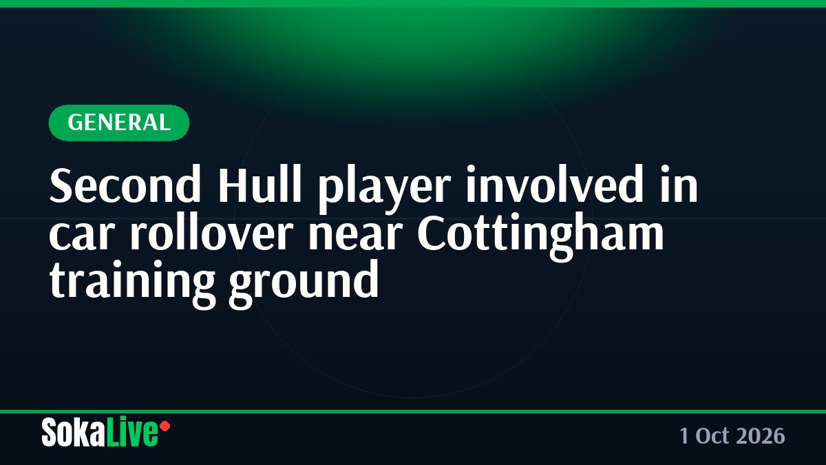 Second Hull player involved in car rollover near Cottingham training ground