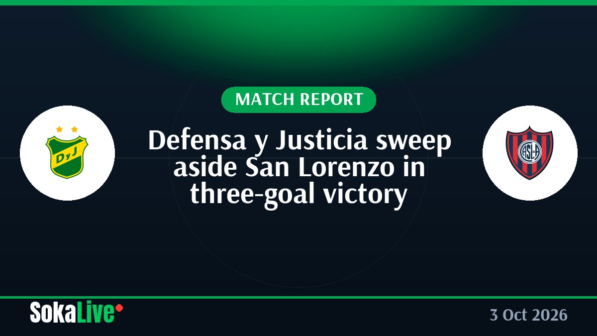 Defensa y Justicia sweep aside San Lorenzo in three-goal victory
