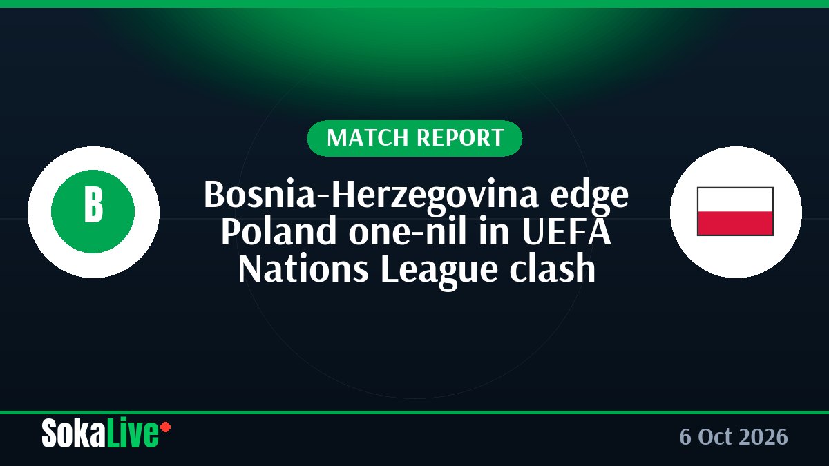 Bosnia-Herzegovina edge Poland one-nil in UEFA Nations League clash
