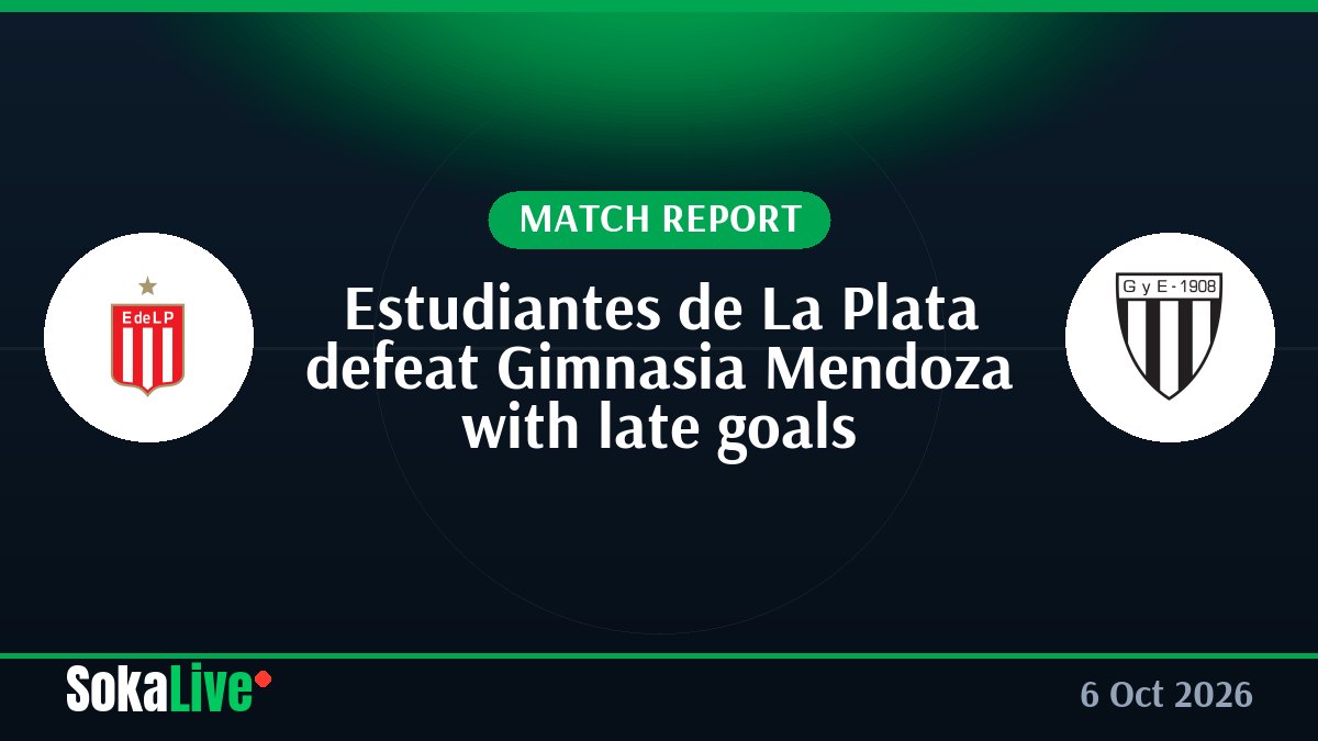 Estudiantes de La Plata defeat Gimnasia Mendoza with late goals