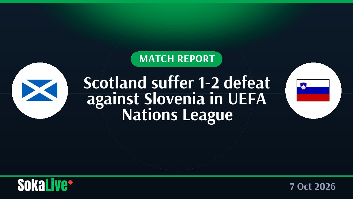 Scotland suffer 1-2 defeat against Slovenia in UEFA Nations League