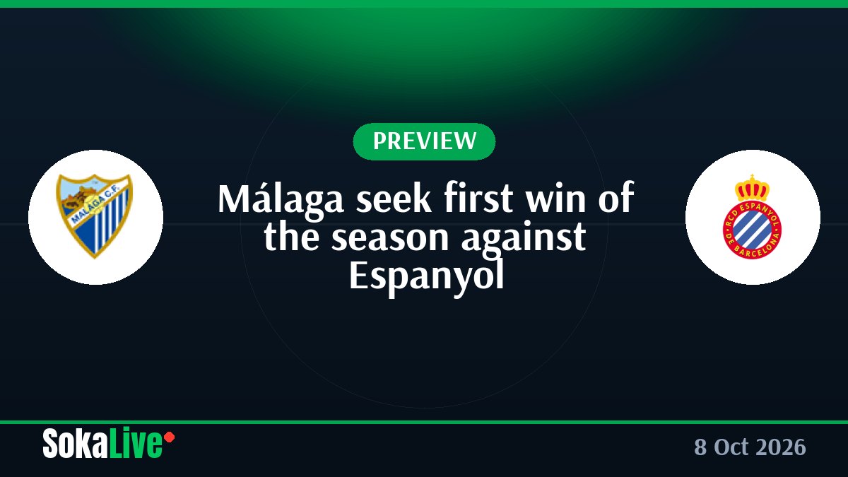 Málaga seek first win of the season against Espanyol