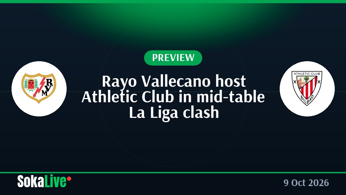 Rayo Vallecano host Athletic Club in mid-table La Liga clash