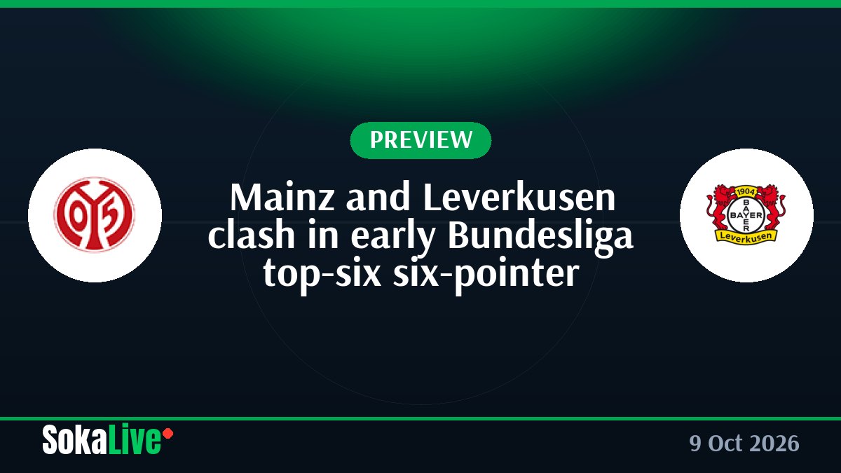 Mainz and Leverkusen clash in early Bundesliga top-six six-pointer
