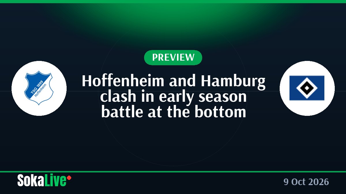 Hoffenheim and Hamburg clash in early season battle at the bottom