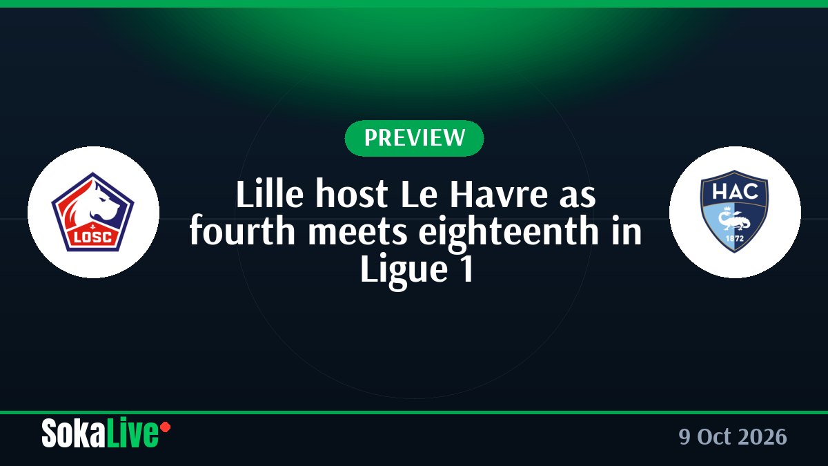 Lille host Le Havre as fourth meets eighteenth in Ligue 1