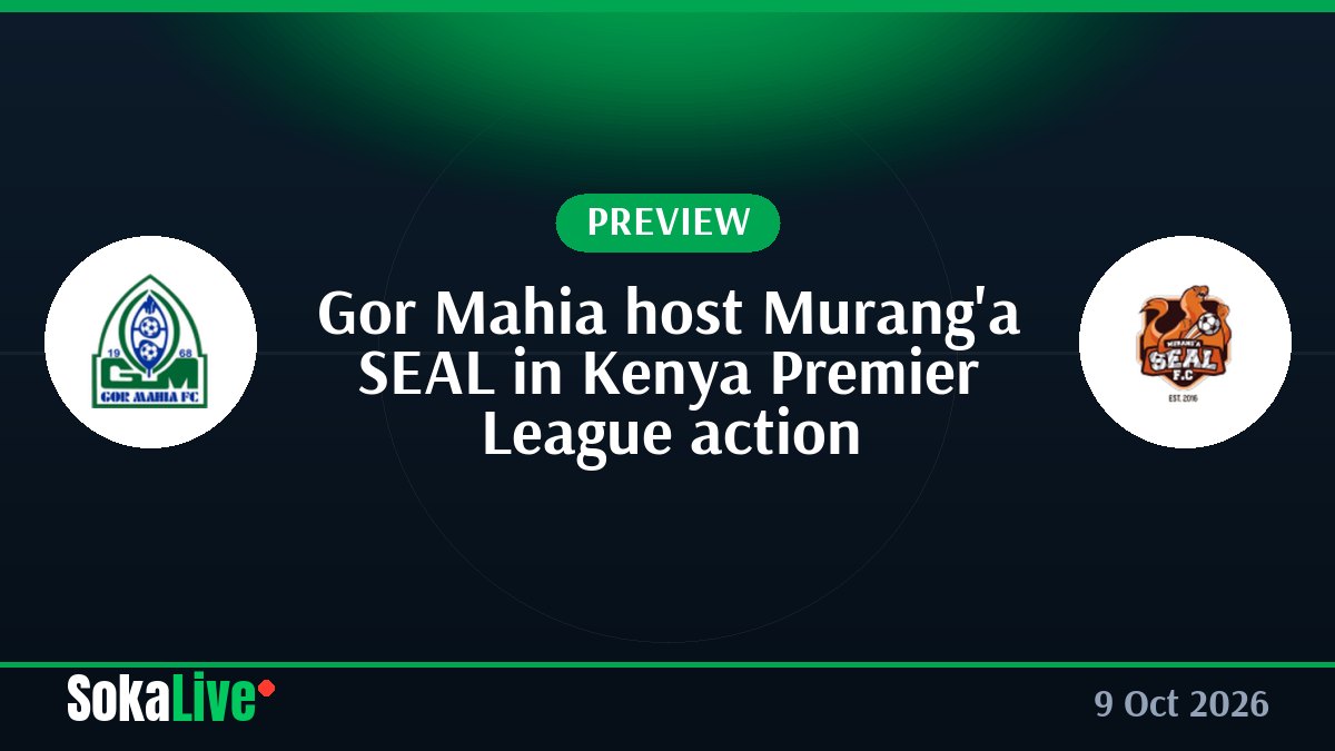Gor Mahia host Murang'a SEAL in Kenya Premier League action