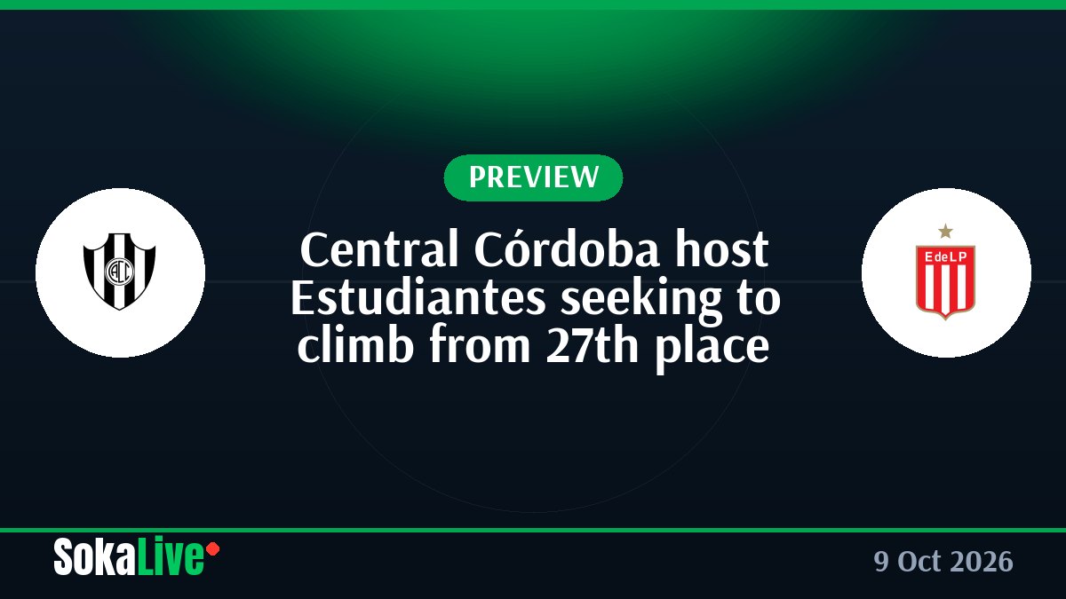 Central Córdoba host Estudiantes seeking to climb from 27th place