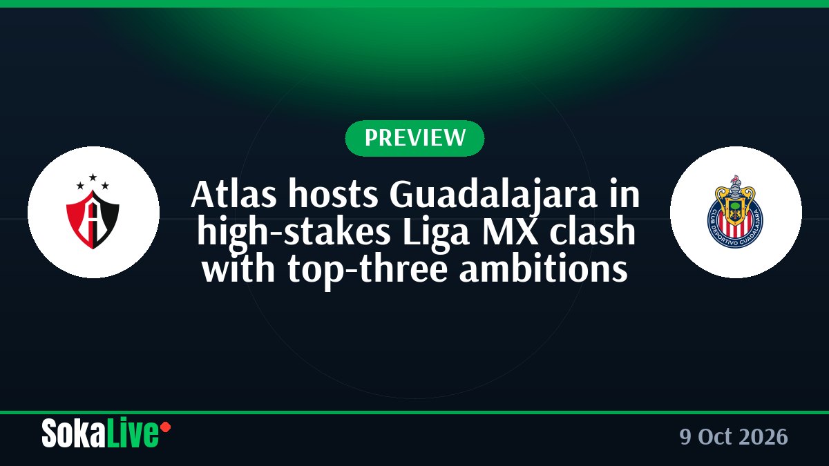 Atlas hosts Guadalajara in high-stakes Liga MX clash with top-three ambitions