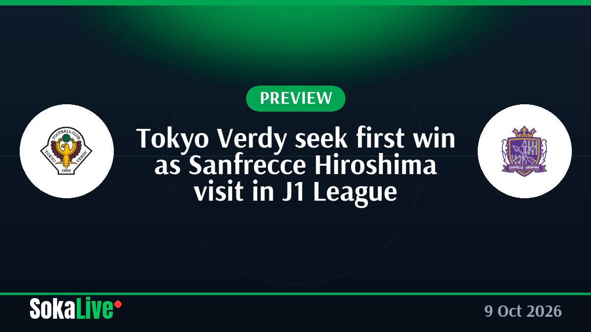 Tokyo Verdy seek first win as Sanfrecce Hiroshima visit in J1 League