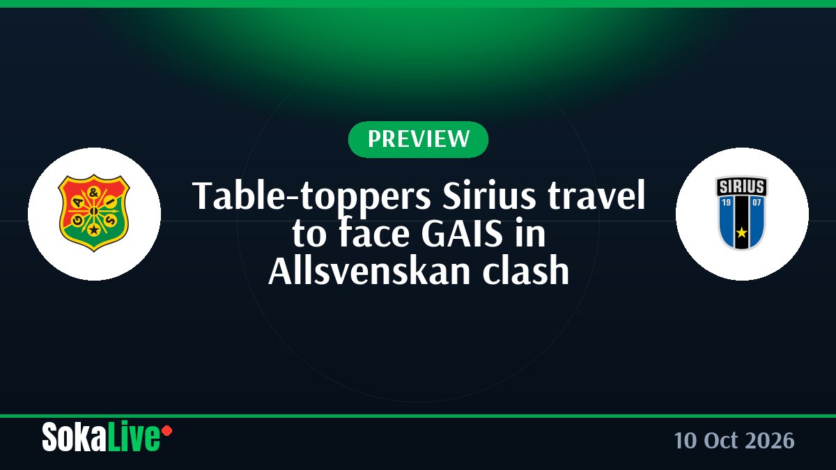 Table-toppers Sirius travel to face GAIS in Allsvenskan clash