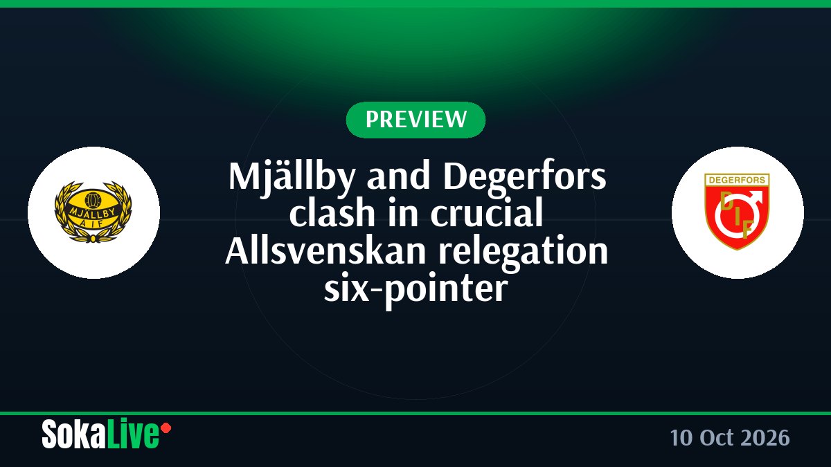 Mjällby and Degerfors clash in crucial Allsvenskan relegation six-pointer