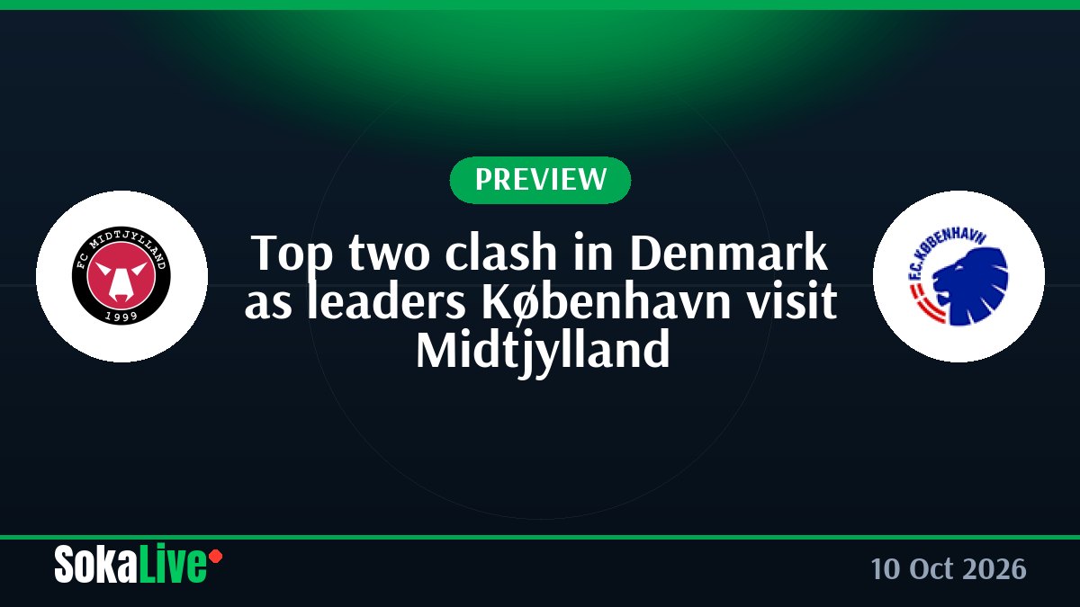 Top two clash in Denmark as leaders København visit Midtjylland