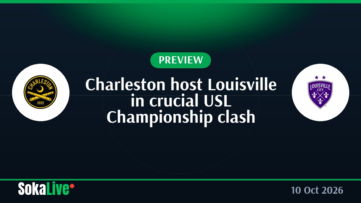 Charleston host Louisville in crucial USL Championship clash