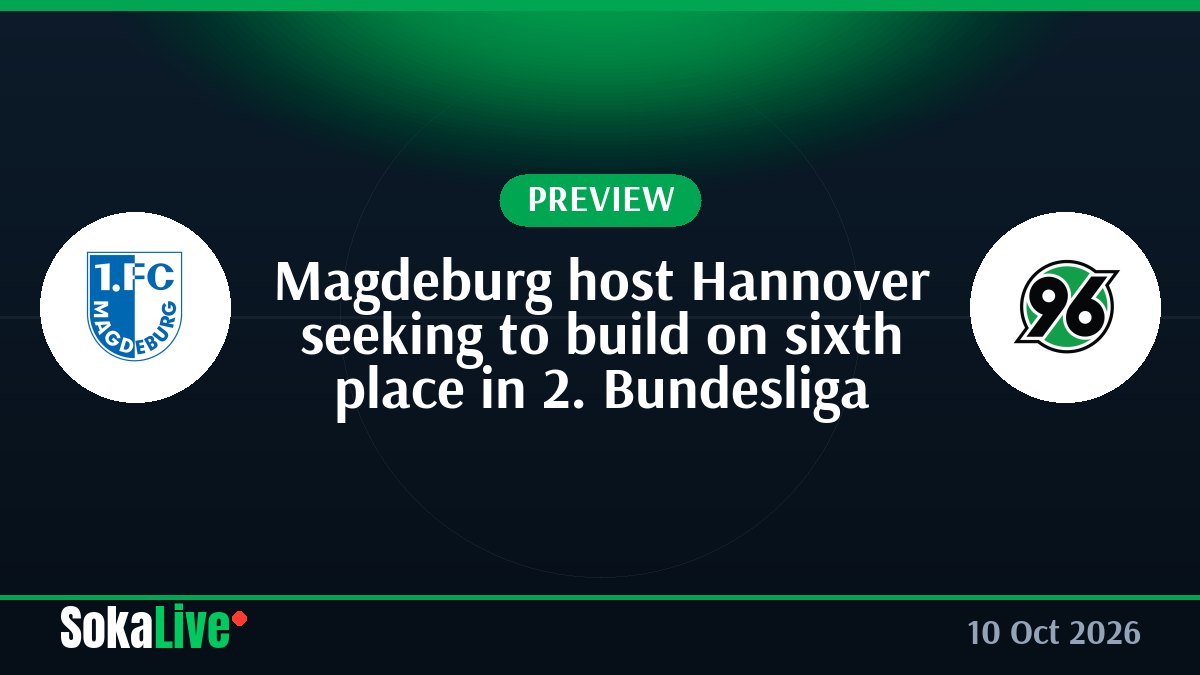 Magdeburg host Hannover seeking to build on sixth place in 2. Bundesliga
