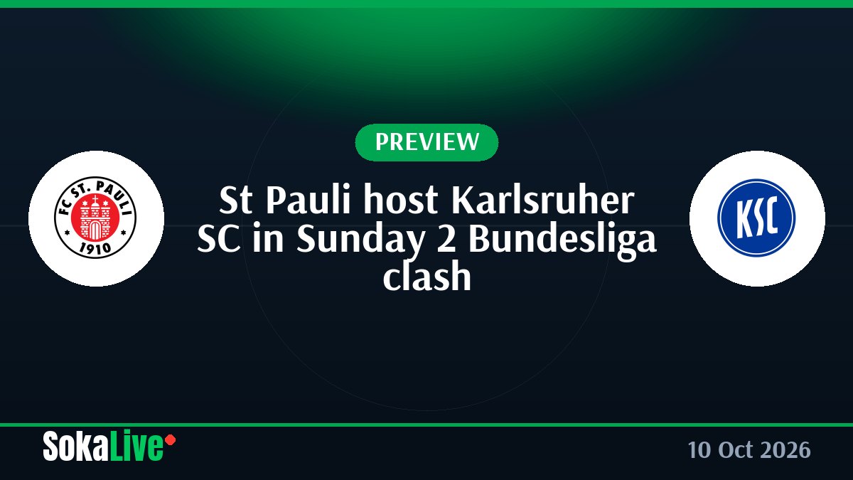 St Pauli host Karlsruher SC in Sunday 2 Bundesliga clash