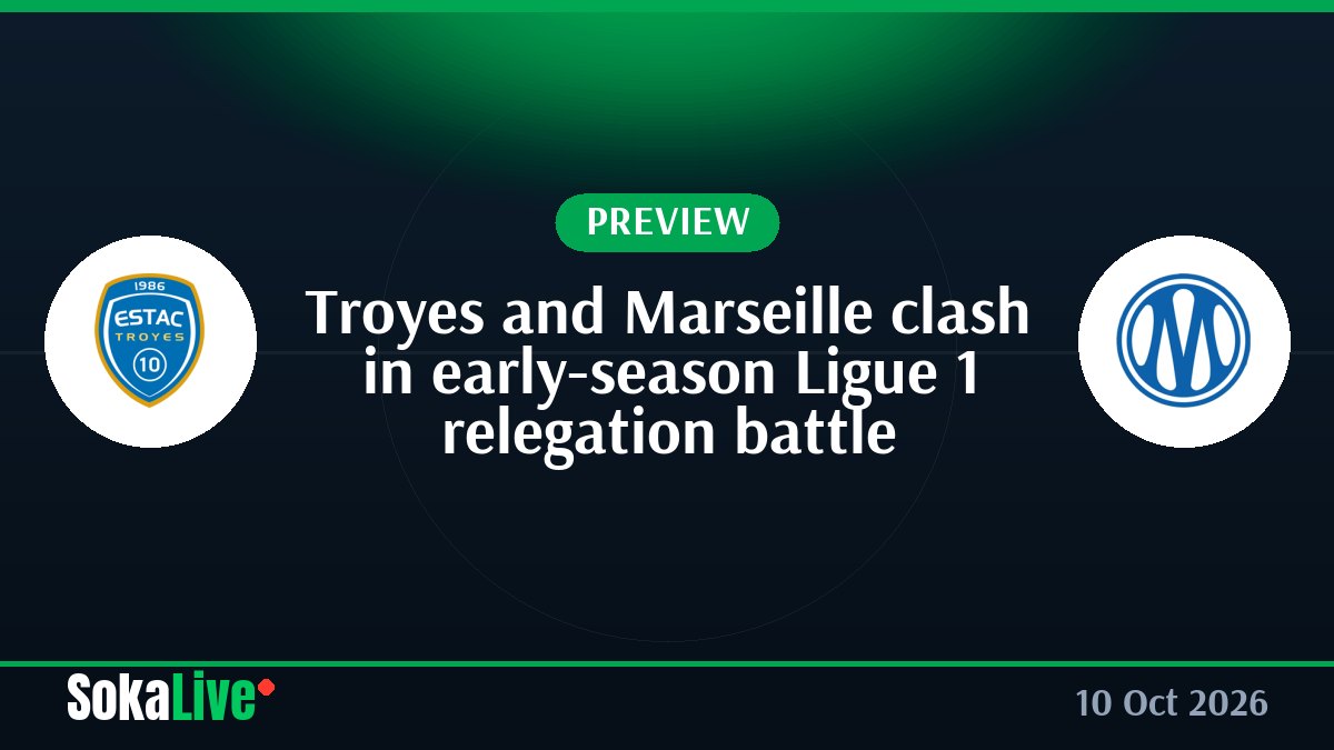 Troyes and Marseille clash in early-season Ligue 1 relegation battle