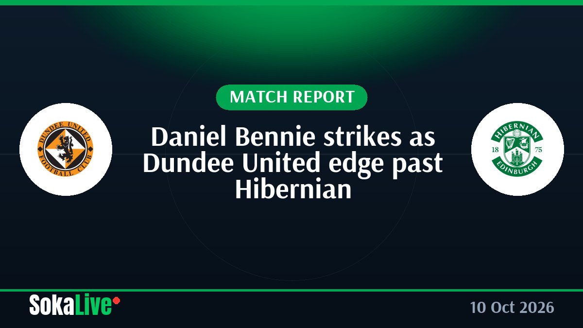 Daniel Bennie strikes as Dundee United edge past Hibernian