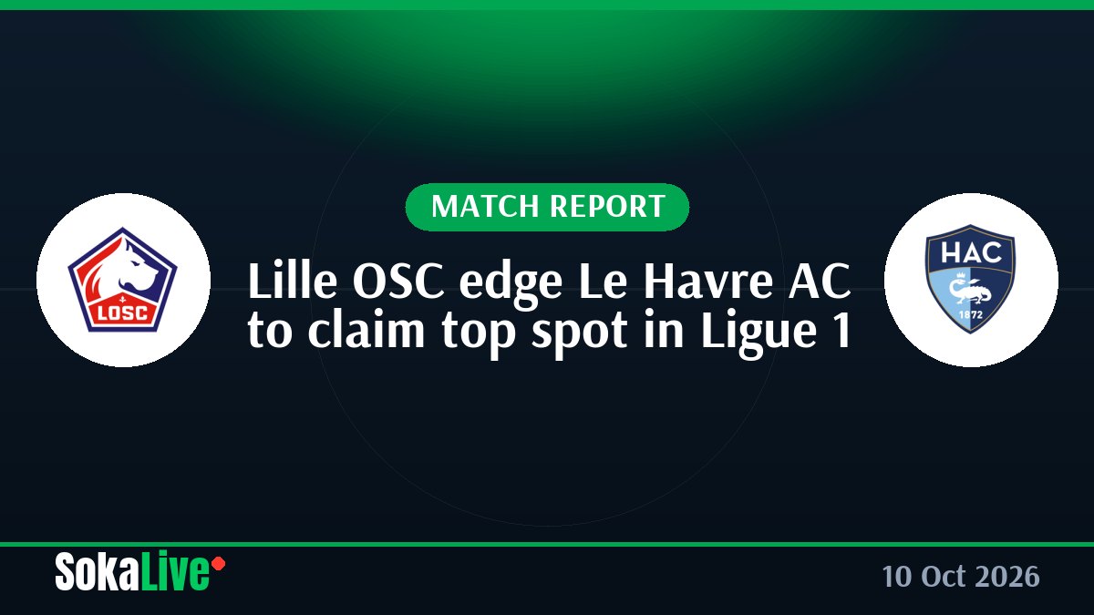 Lille OSC edge Le Havre AC to claim top spot in Ligue 1