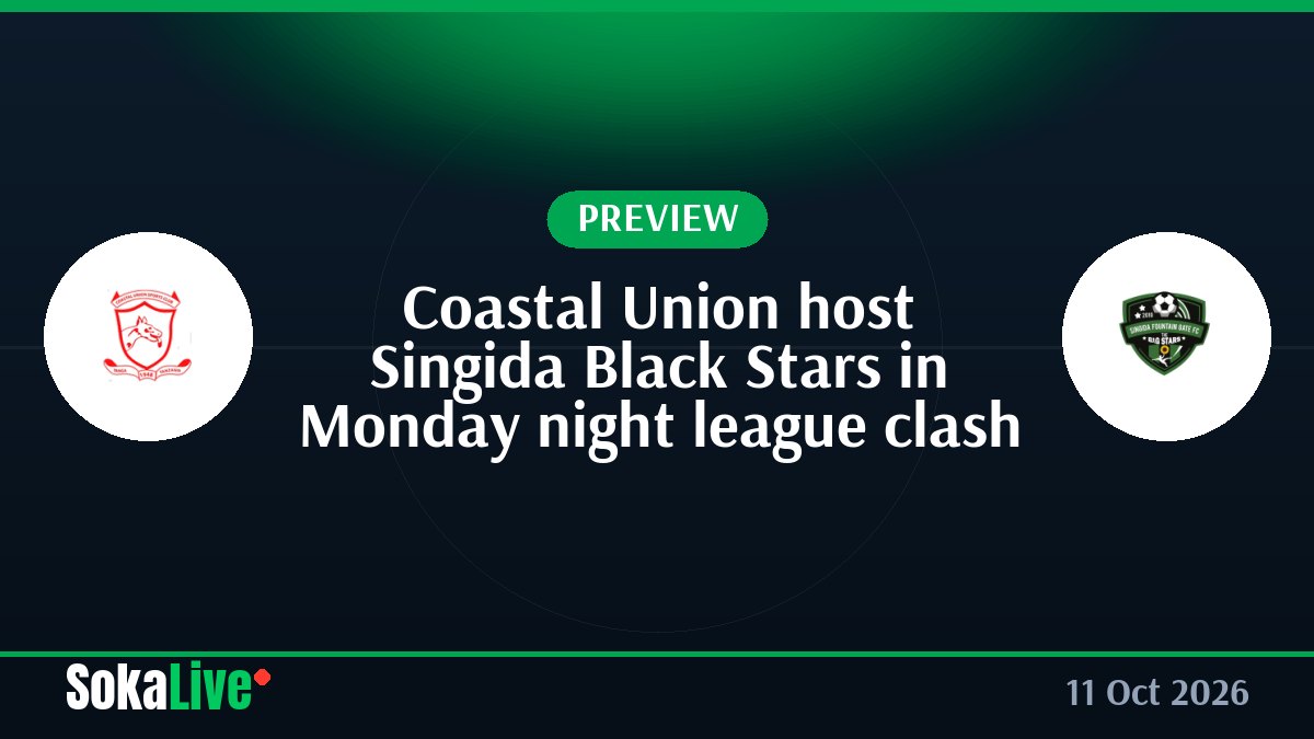 Coastal Union host Singida Black Stars in Monday night league clash