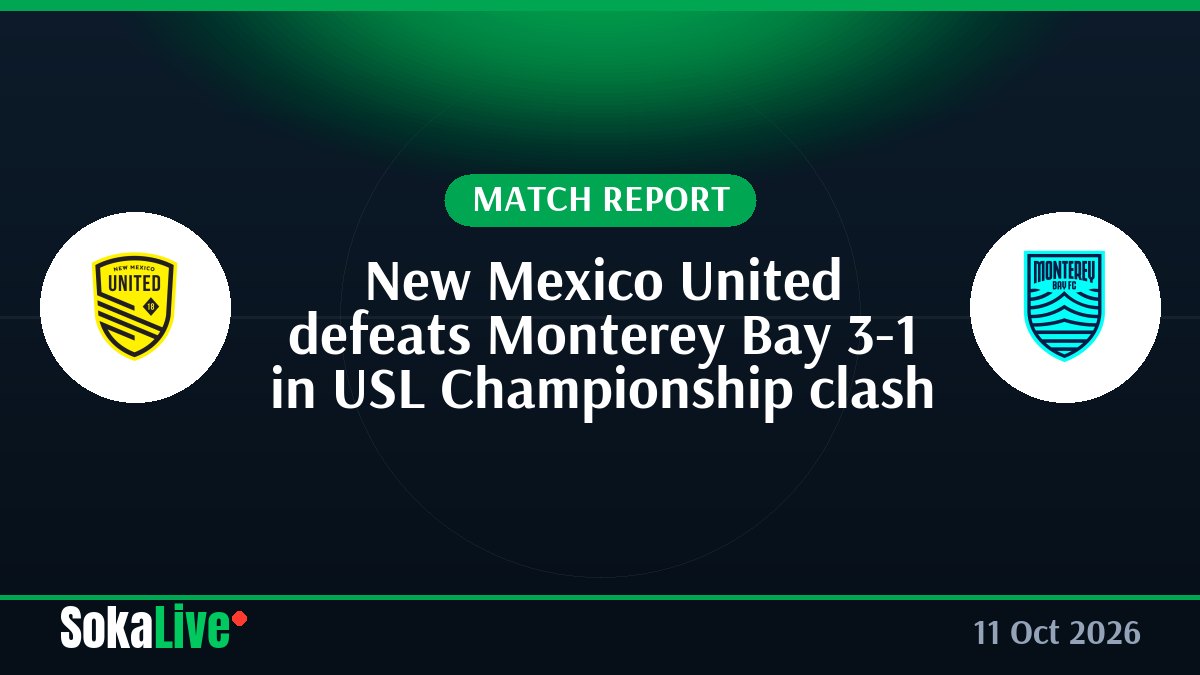 New Mexico United defeats Monterey Bay 3-1 in USL Championship clash