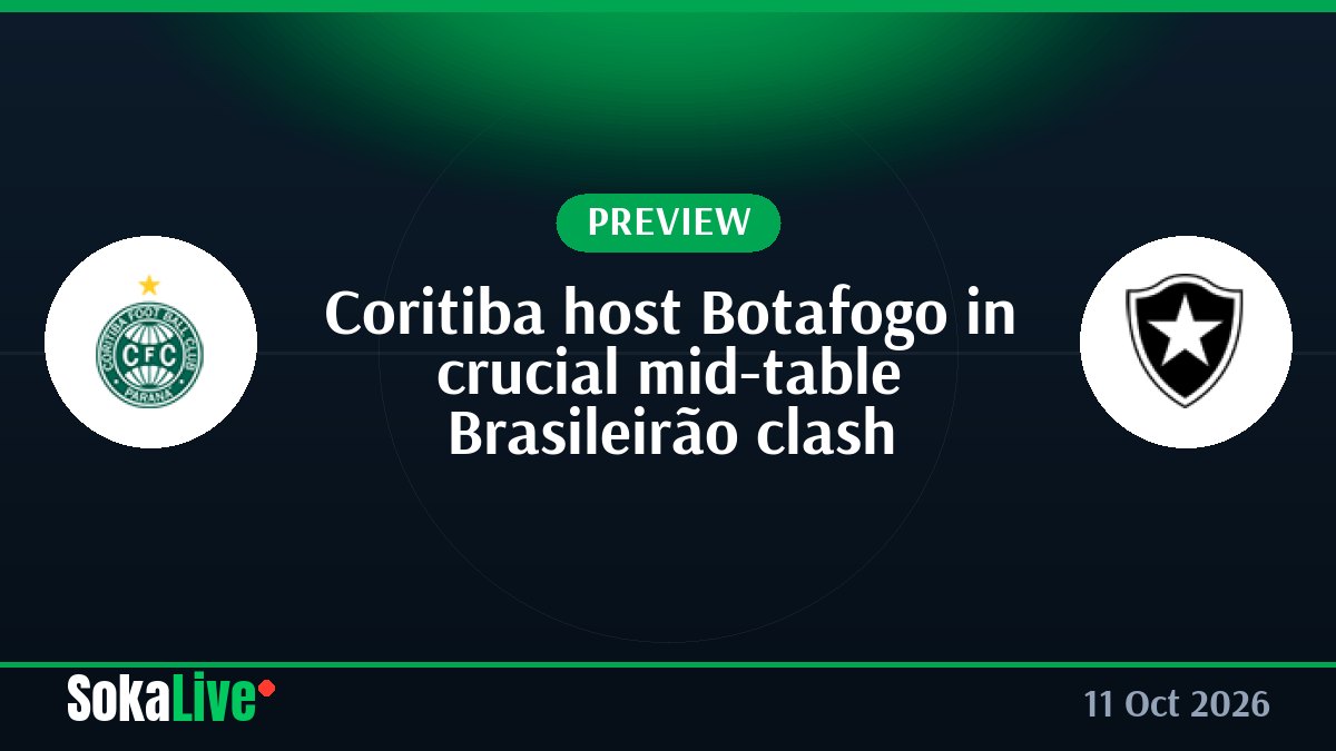 Coritiba host Botafogo in crucial mid-table Brasileirão clash