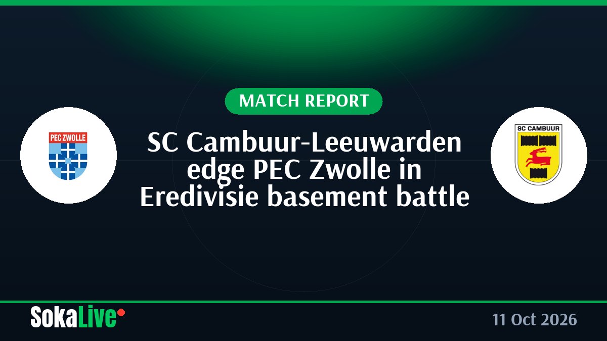 SC Cambuur-Leeuwarden edge PEC Zwolle in Eredivisie basement battle