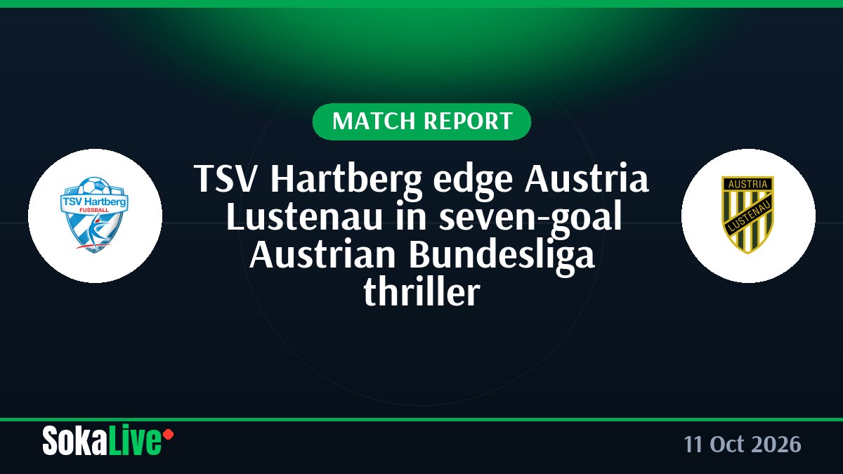 TSV Hartberg edge Austria Lustenau in seven-goal Austrian Bundesliga thriller