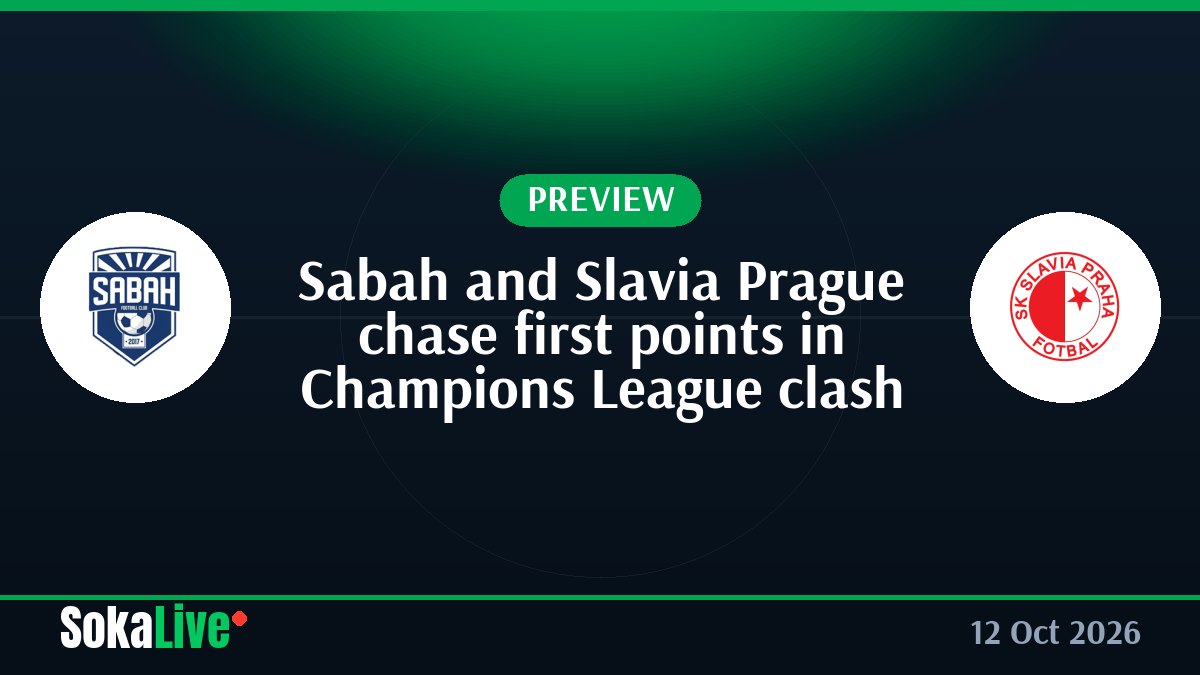 Sabah and Slavia Prague chase first points in Champions League clash