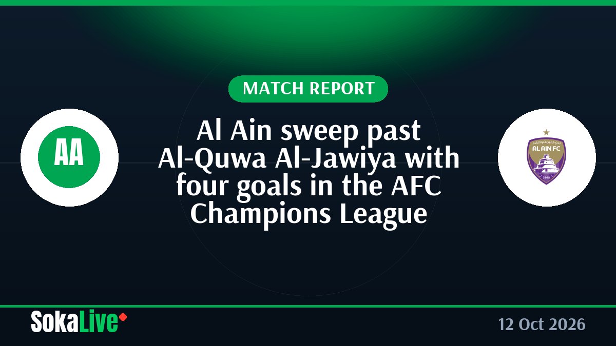 Al Ain sweep past Al-Quwa Al-Jawiya with four goals in the AFC Champions League