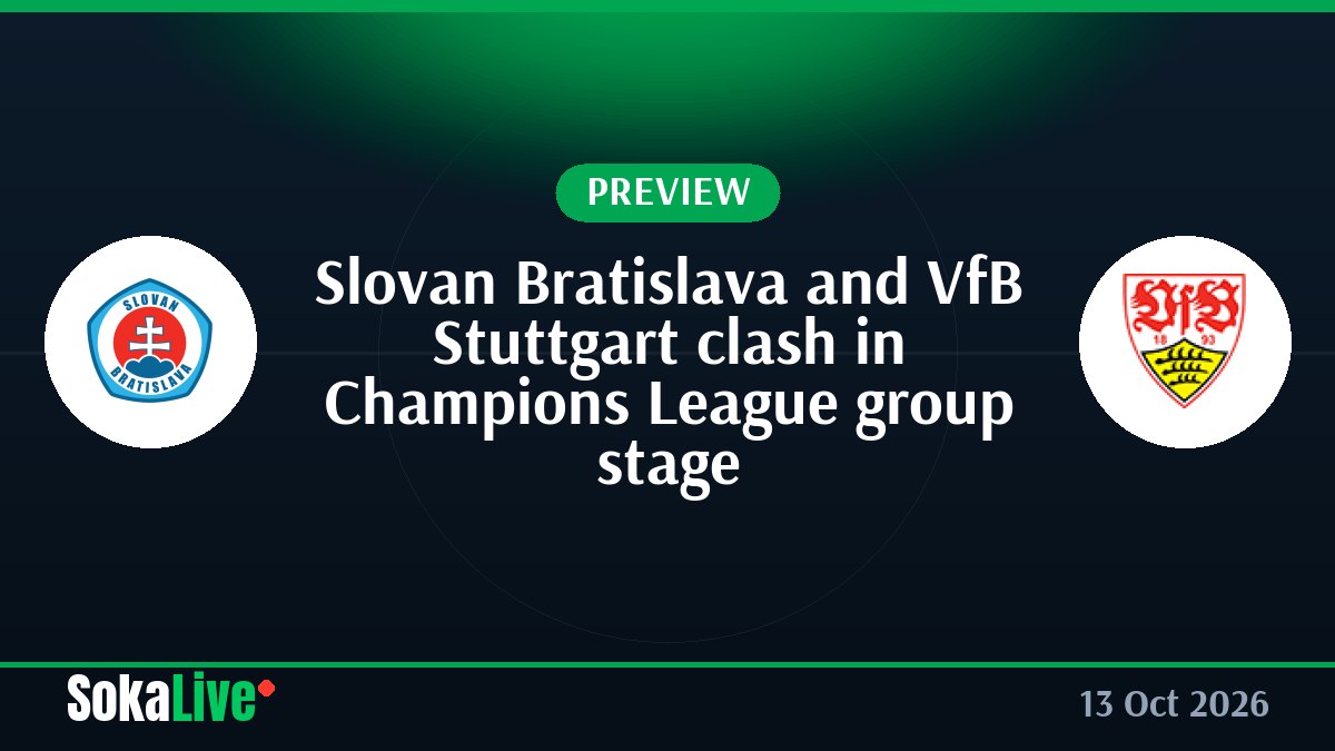 Slovan Bratislava and VfB Stuttgart clash in Champions League group stage