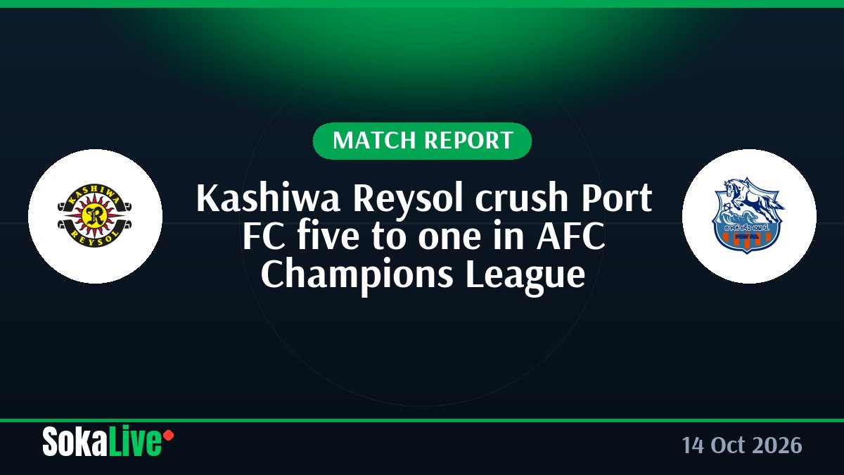 Kashiwa Reysol crush Port FC five to one in AFC Champions League