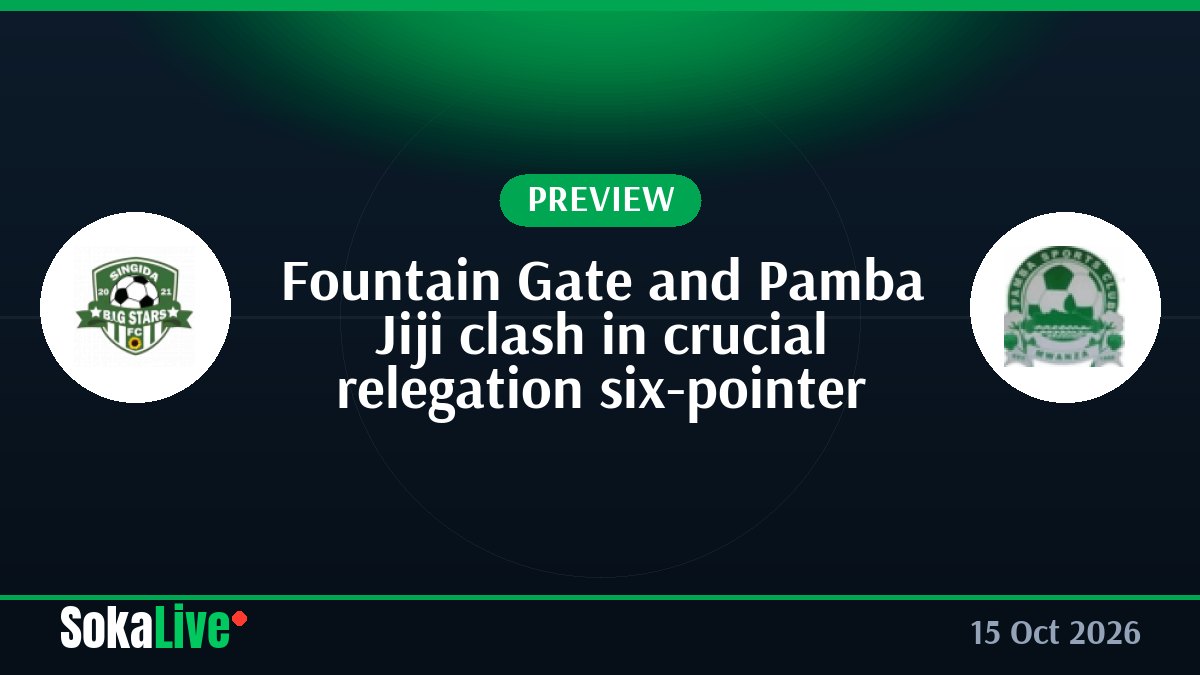Fountain Gate and Pamba Jiji clash in crucial relegation six-pointer