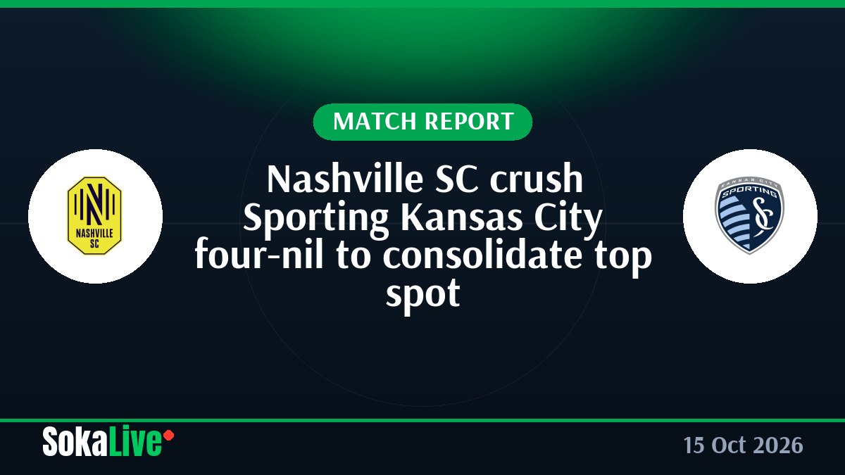 Nashville SC crush Sporting Kansas City four-nil to consolidate top spot
